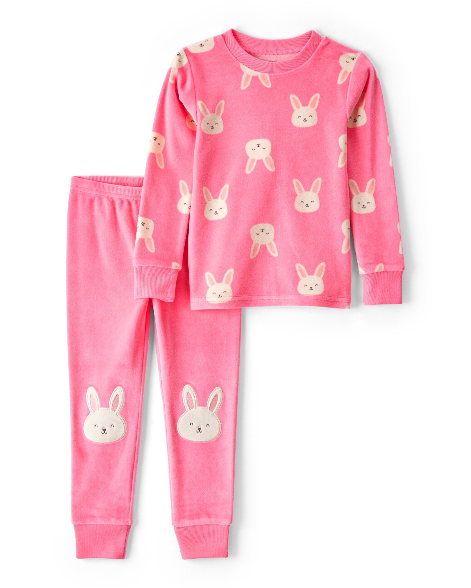 Pijama dos piezas de DreamPlush, remera y pantalón, diseño conejos Sin color