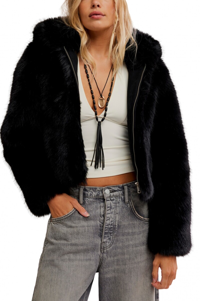 CHAQUETA PELO Negro