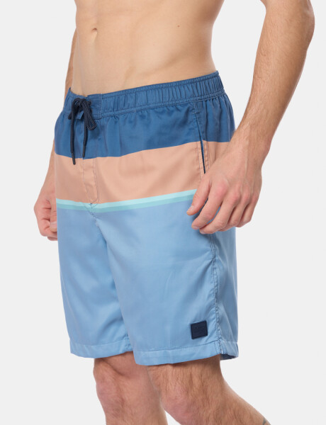 BERMUDA DE BAÑO RAYADA Azul