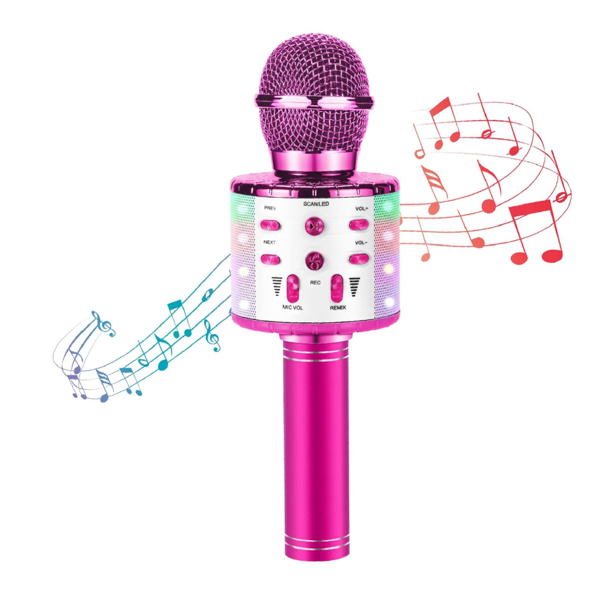 Microfono Parlante Bt Karaoke Rosa 