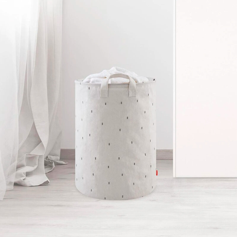 Cesto para ropa de tela canvas D40x55 cm 70 lt BLANCO