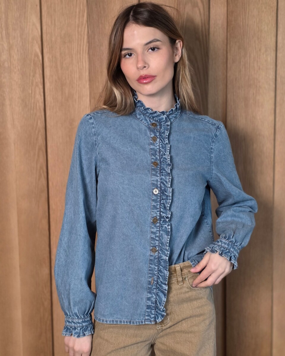 Camisa Franca - Denim Azul 