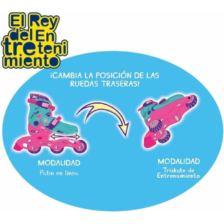 Patín Roller Extensible Peppa Pig Ruedas Ajustables Rosado / Celeste