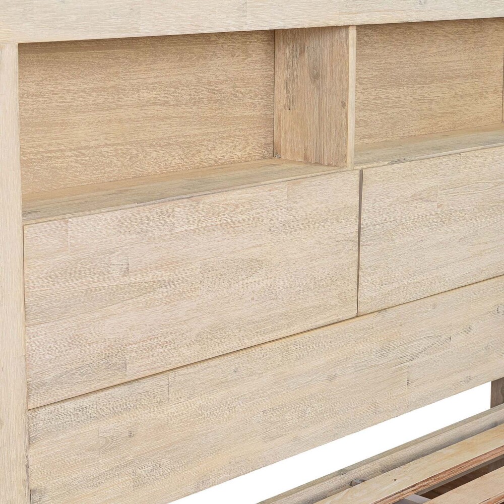 CAMA QUEEN MADERA-ACACIA NATURAL-BEIGE NEWPORT