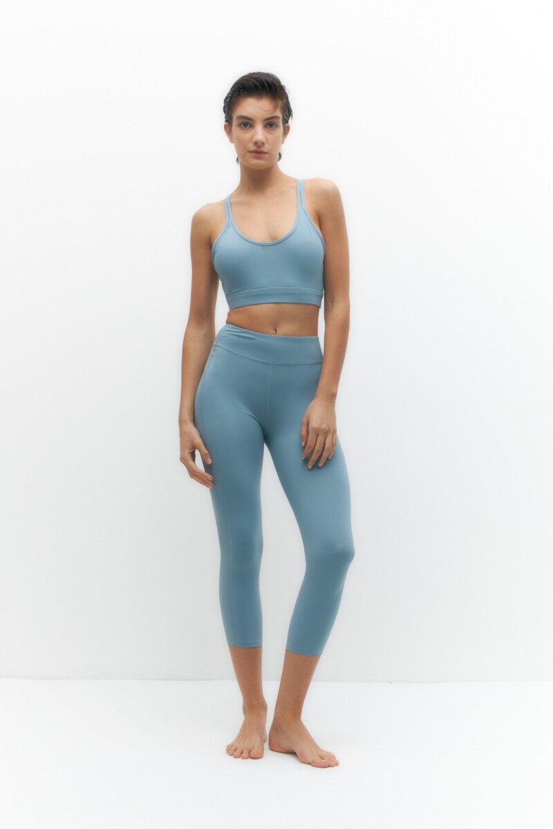 High waist cropped legging azul