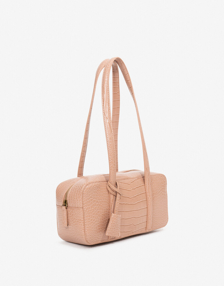 City Cartera City Efecto Croco - Rosa Claro