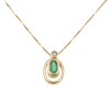 Colgante con cadena de oro amarillo 18k con brillante y esmeralda N2950 Colgante con cadena de oro amarillo 18k con brillante y esmeralda N2950