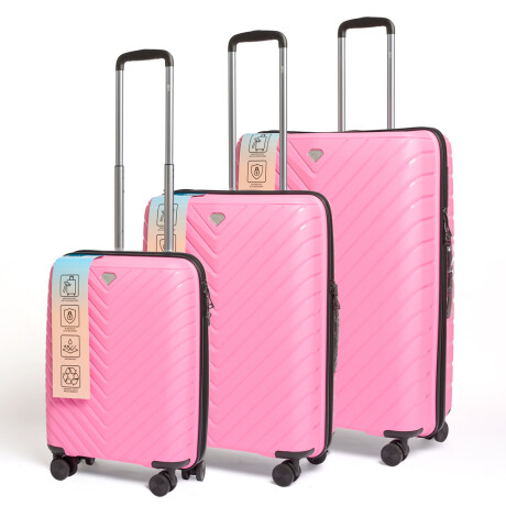 Set Valijas Polipropileno Premium 20" 24" 28" ROSA