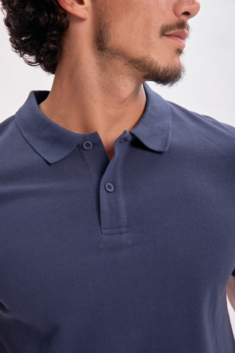 Remera polo piqué - Azul Marino 
