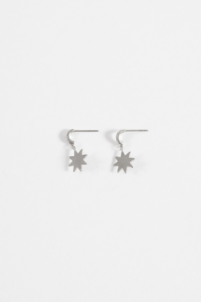 Aros dije estrella acero plateado