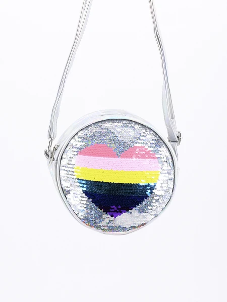 CARTERA INFANTIL CORAZÓN GRIS