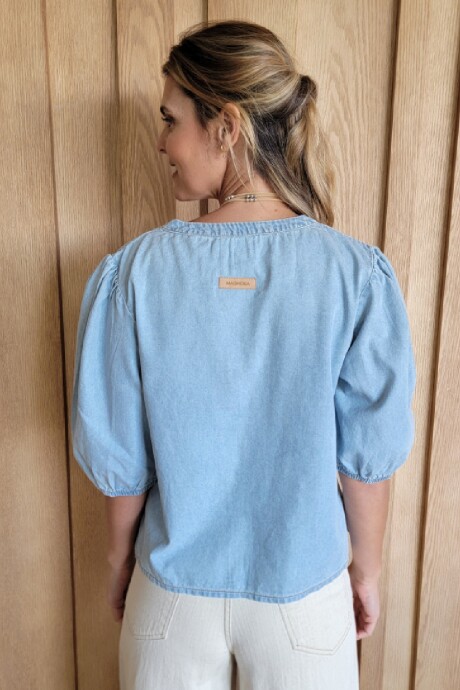 Blusa Margarita Denim Celeste
