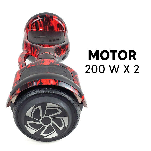 Combo De Skate Eléctrico 6.5" Con Luces Y Bluetooth + Asiento Para Hoverboard NEGRO