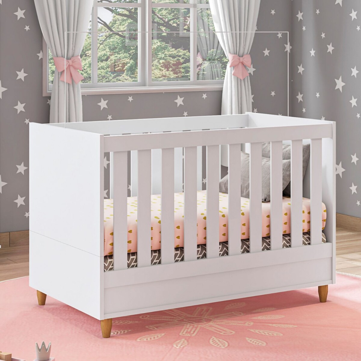 Cuna-Cama Multifunción 130x70 cm Retro - Blanco 