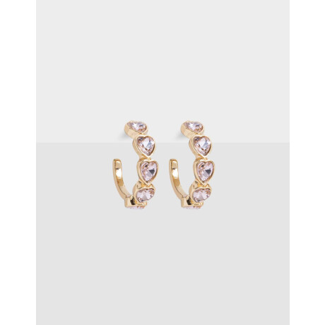 Argollas Con Strass Corazón Dorado