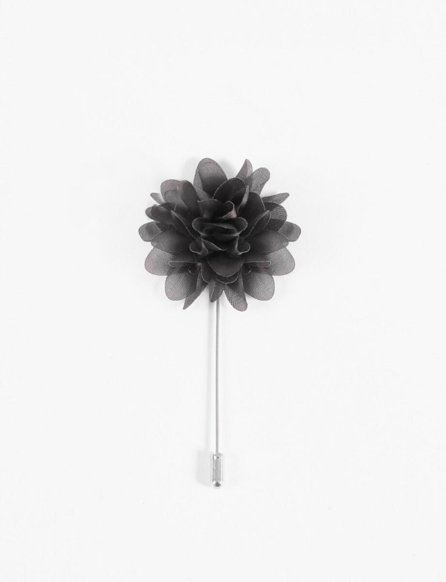 Prendedor flor tela - negro 