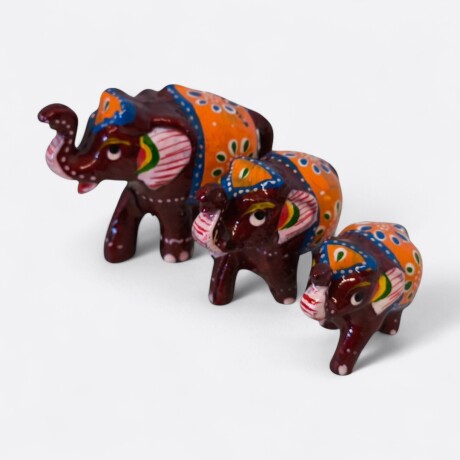 Familia De Elefante x3 Marrón