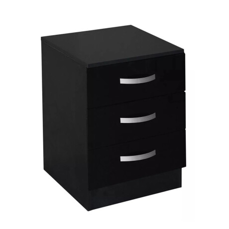 Mesa De Luz Cajonera 3 Cajones Dormitorio Sommier Cama NEGRO