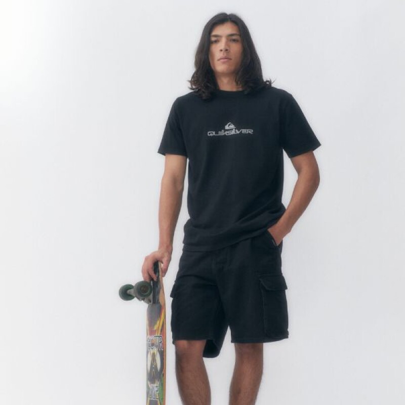 Remera Quiksilver Logo Negro