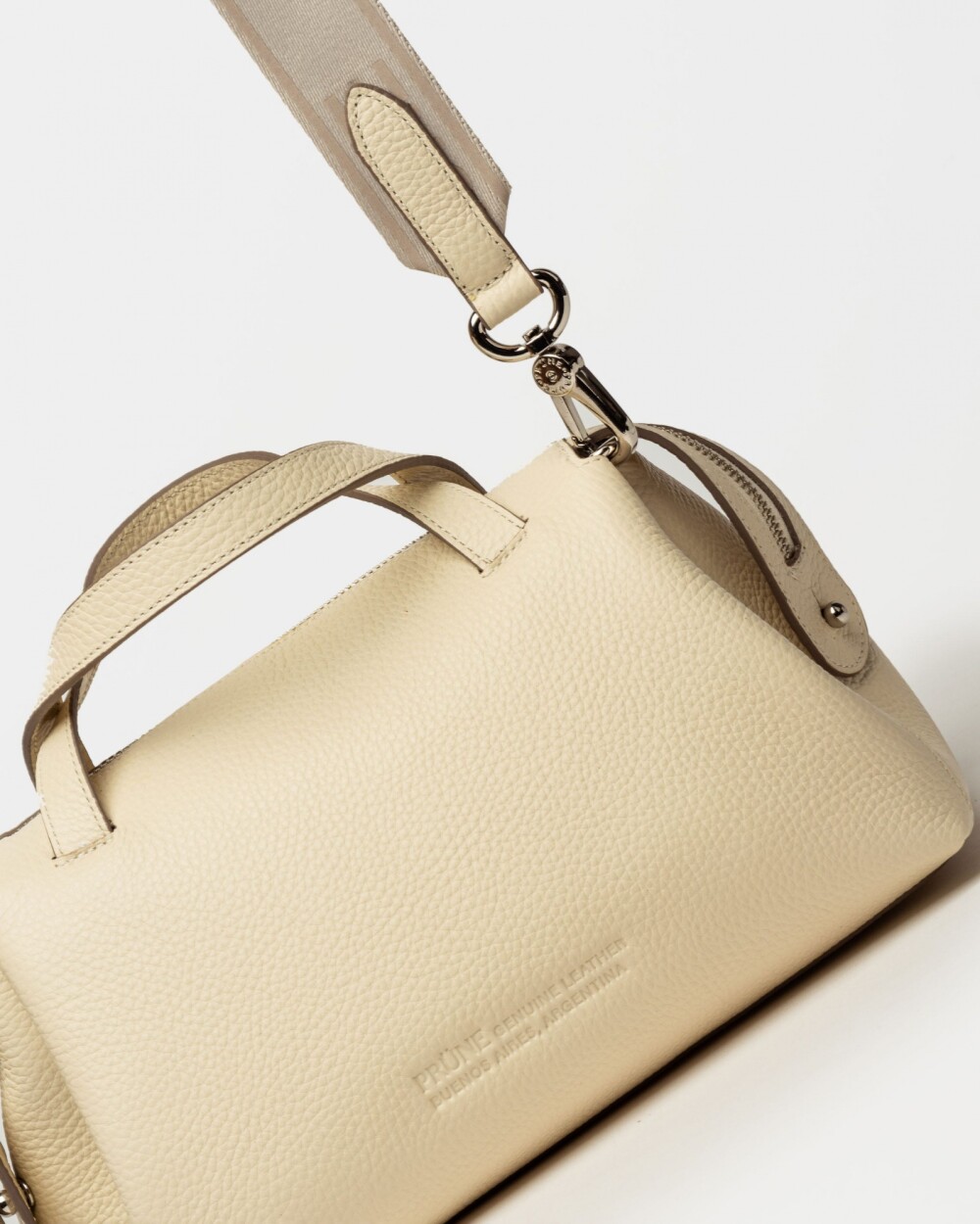 Cartera de mano Resort en cuero graneado Cotton Niquel