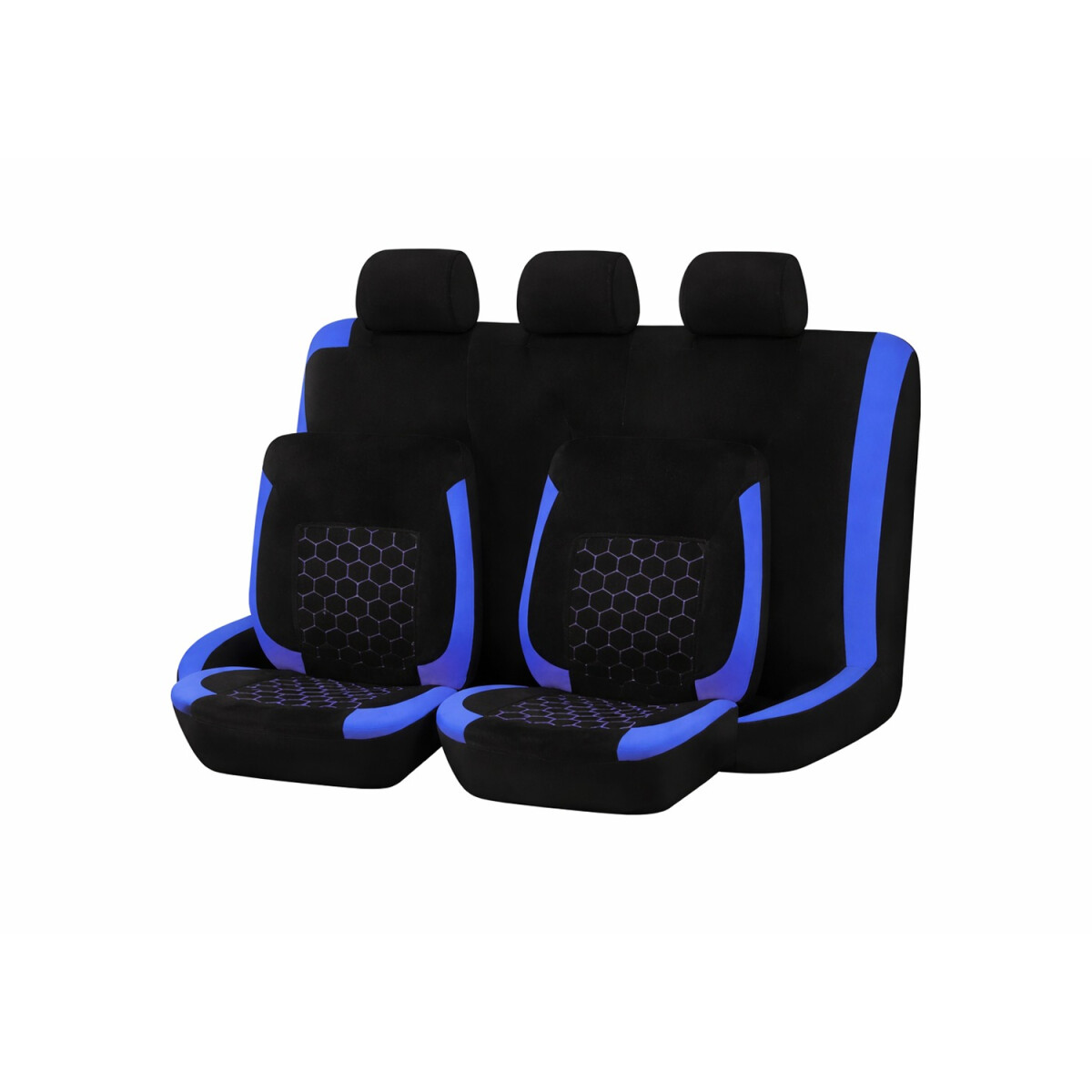 Cubreasiento Universal Negro Y Azul  9 Piezas 