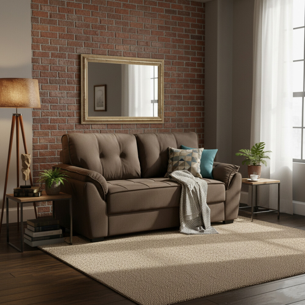 Juego De Living Sillones Sofá 2 Y 3 Cuerpos - Montana Marrón