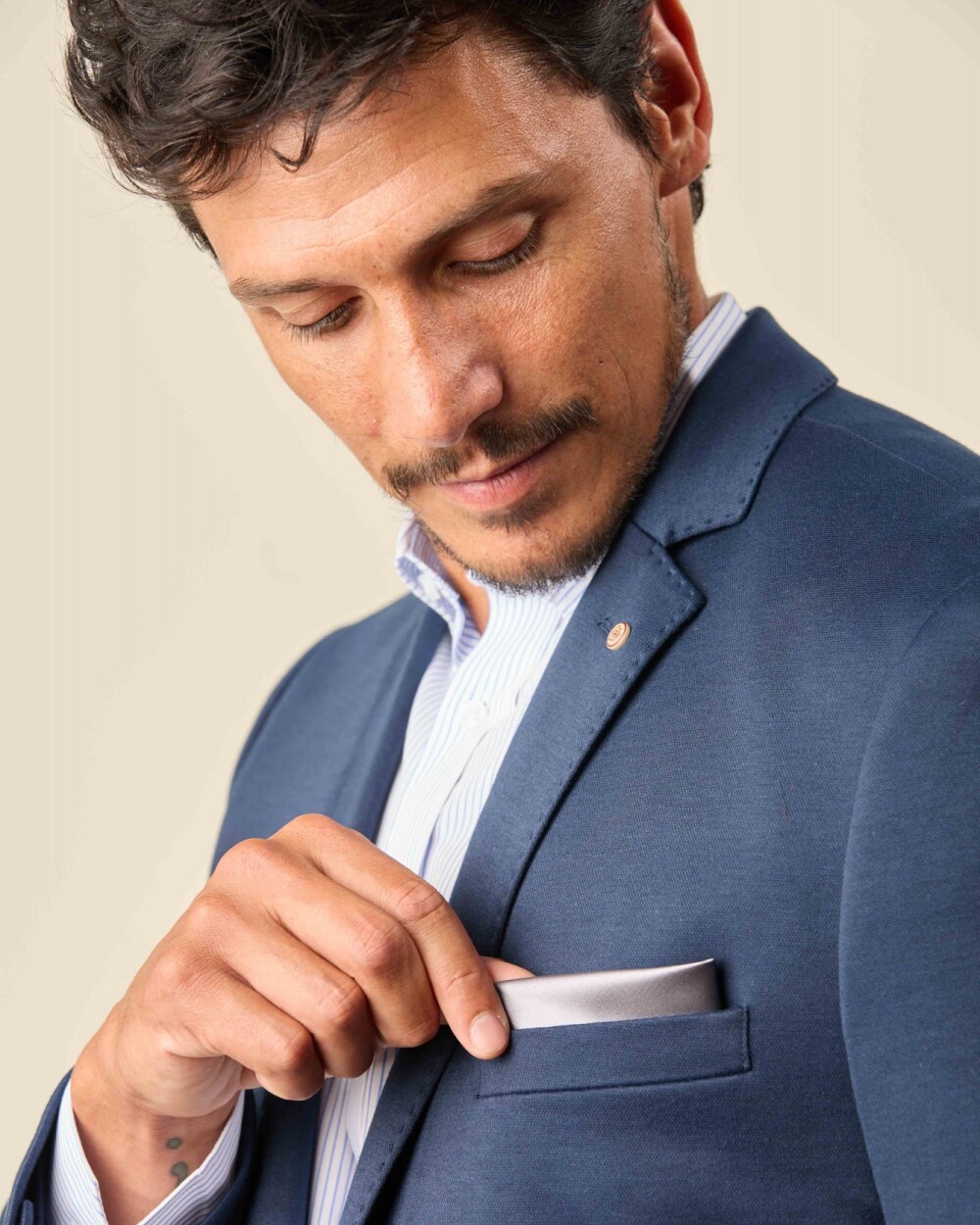 Pañuelo Bolsillo Gris Satinado