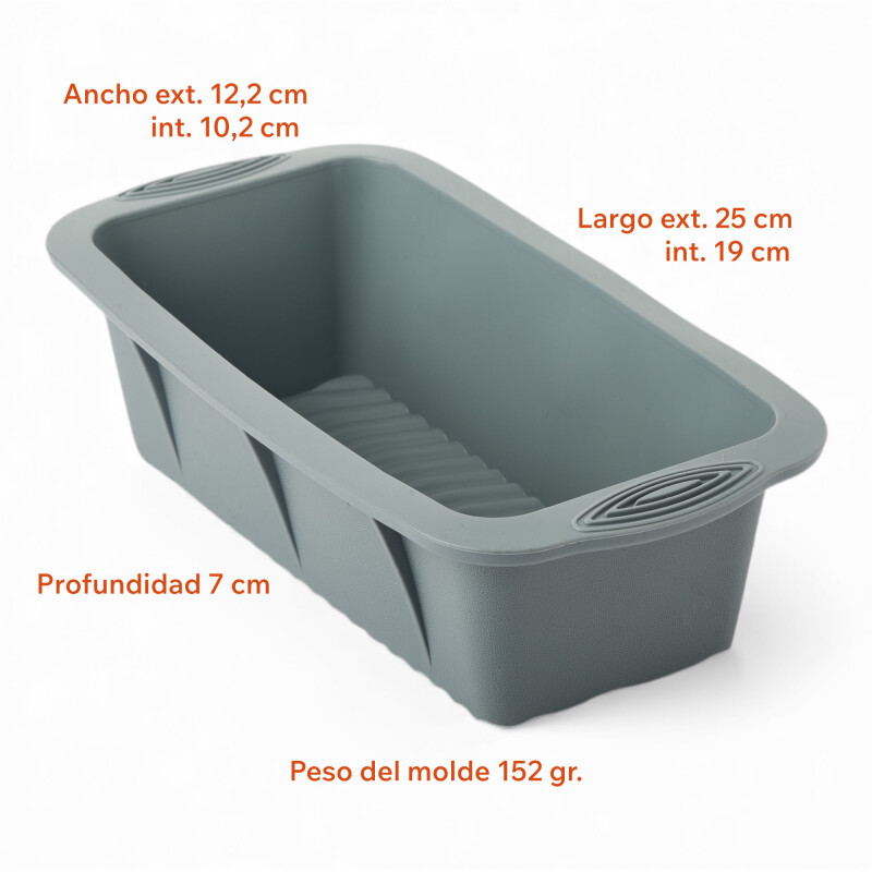 Molde Budinera De Silicona Antiadhrente 25*12.7*6.8 Gris