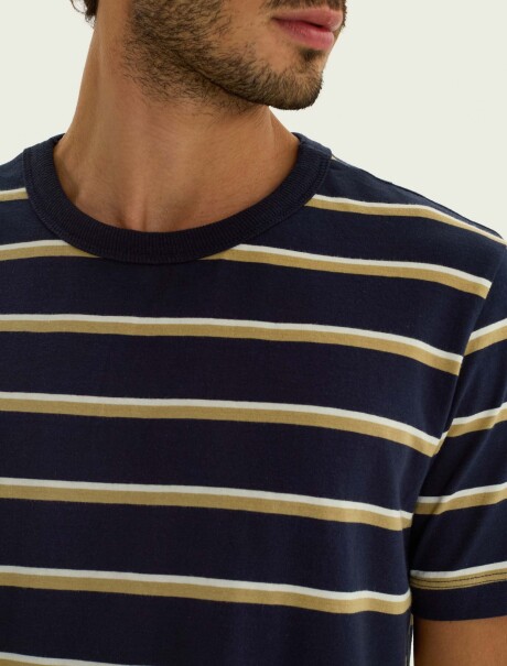 CAMISETA BÁSICA A RAYAS AZUL
