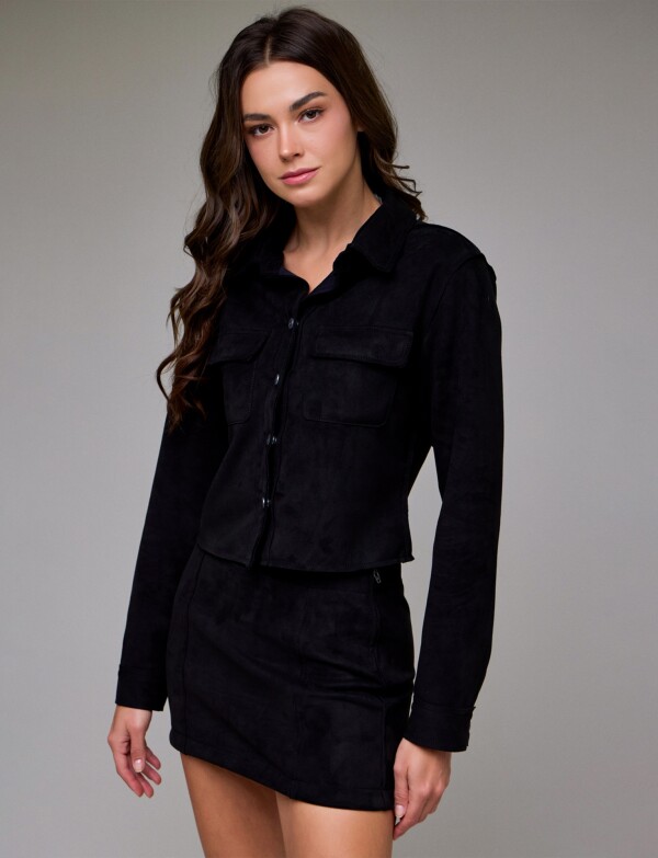 Chaqueta Suede NEGRO