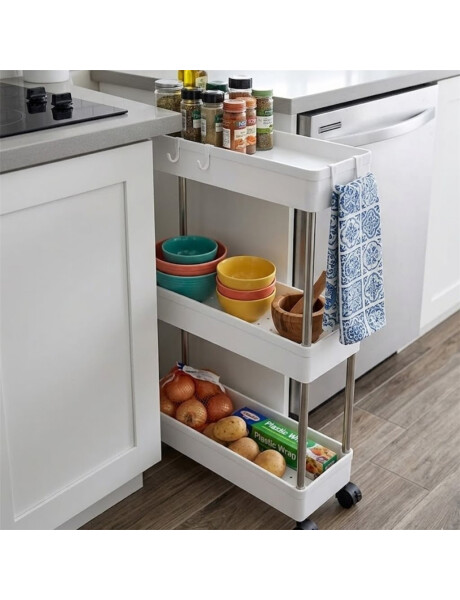 CARRITO MULTIUSO PLASTICO/ACERO 30x18x76CM BLANCO CARRITO MULTIUSO PLASTICO/ACERO 30x18x76CM BLANCO