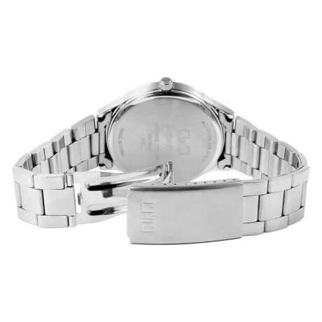 Reloj Q&Q Original Metal Plateado Para Hombre Análogo Negro