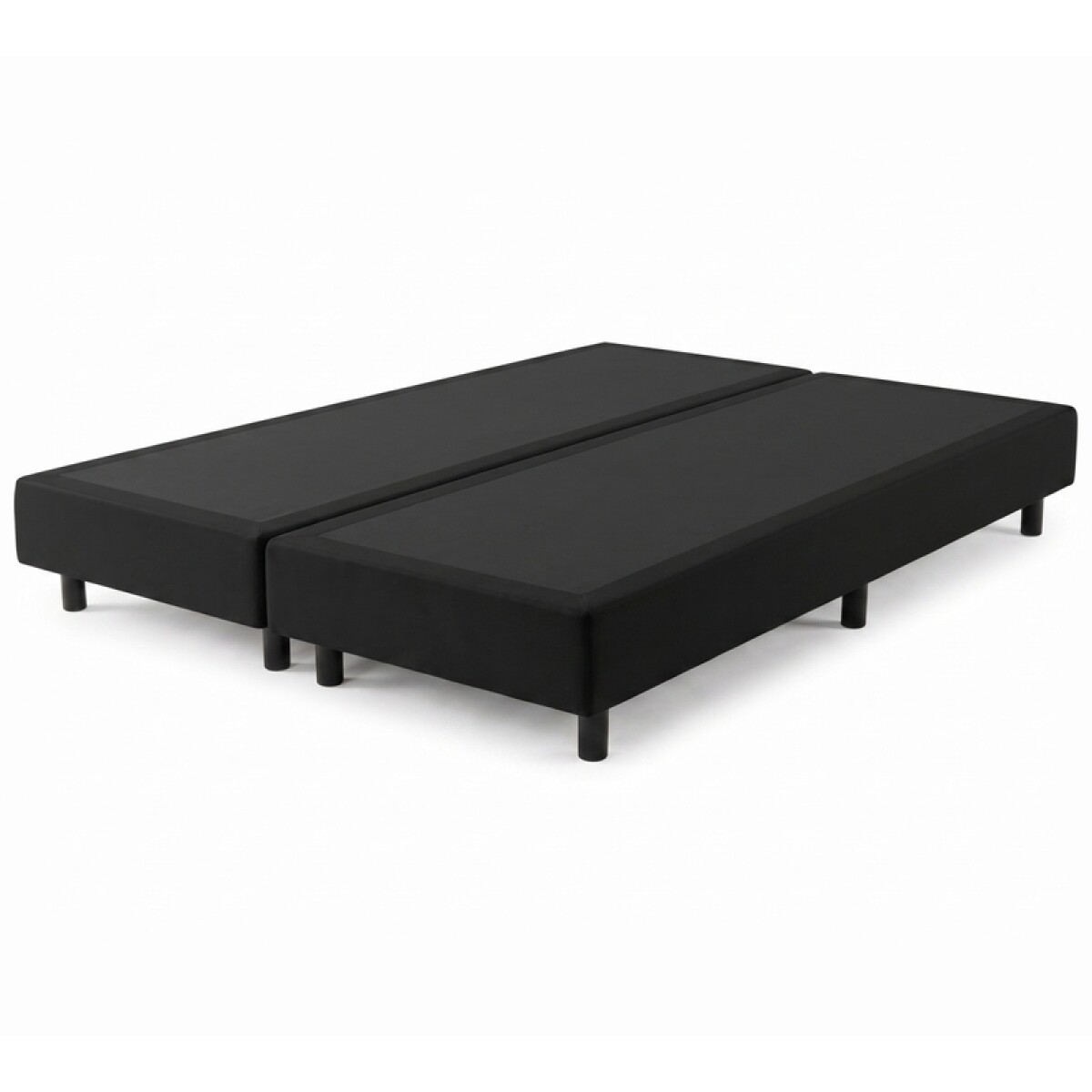 Base Box Sommier Tapizada Negra para Colchón - 178x198x35 Doble 
