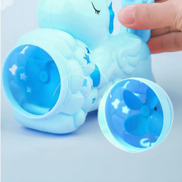 Pistola Burbujero Infantil Niños Automatico Unicornio Variante Color Celeste