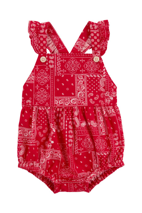 Body bombachudo de popelina, tiras cruzadas y diseño bandana Sin color