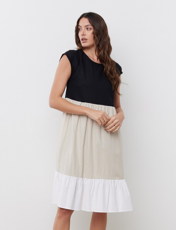 Vestido Lino MULTI/BEIGE
