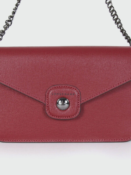Longchamp -Cartera pequeña con solapa, Le pliage Héritage Bordó