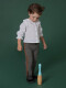 Pantalon Campana Con Cinta Lateral Gris Marengo