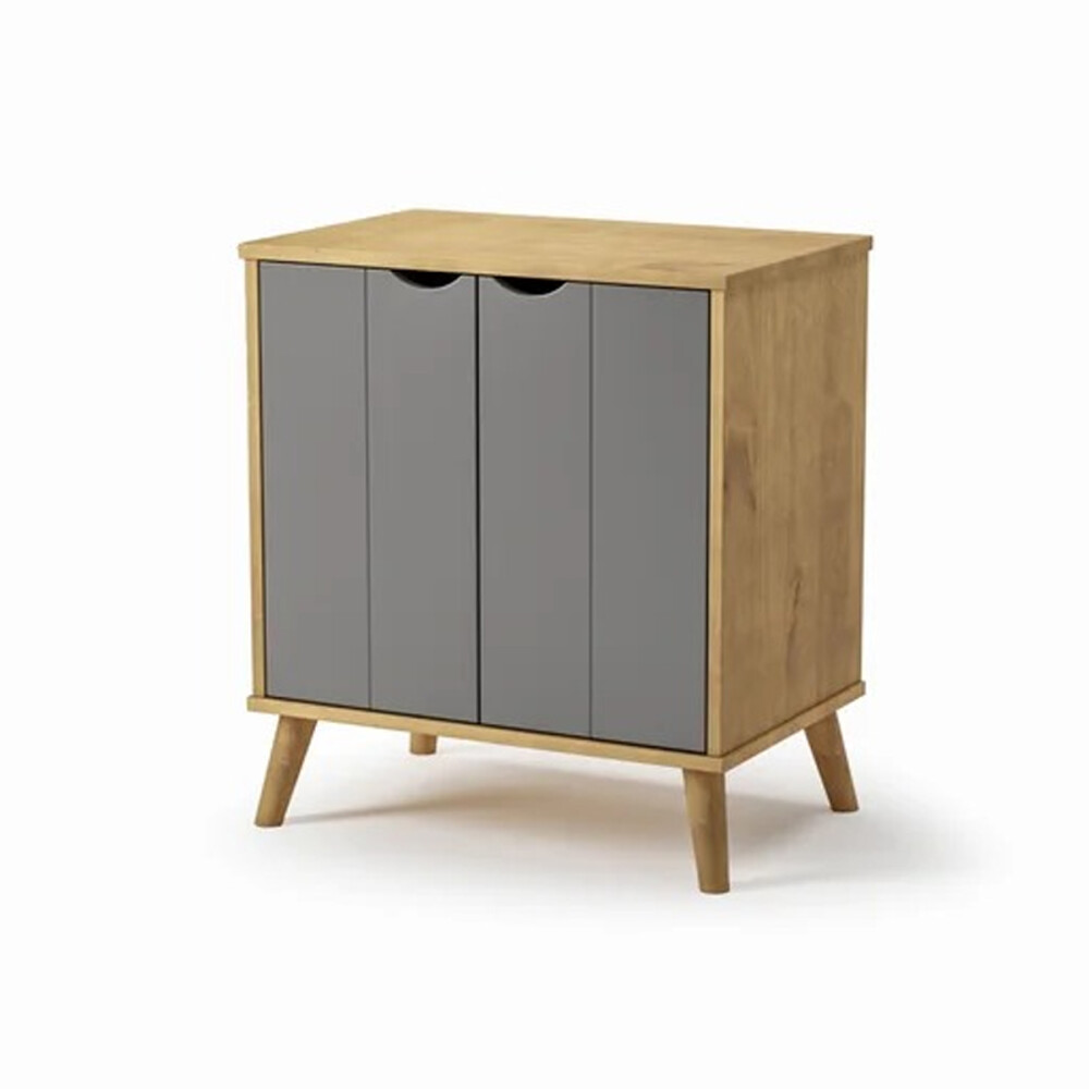 Armario aparador en madera maciza 2 puertas MADERA-GRIS