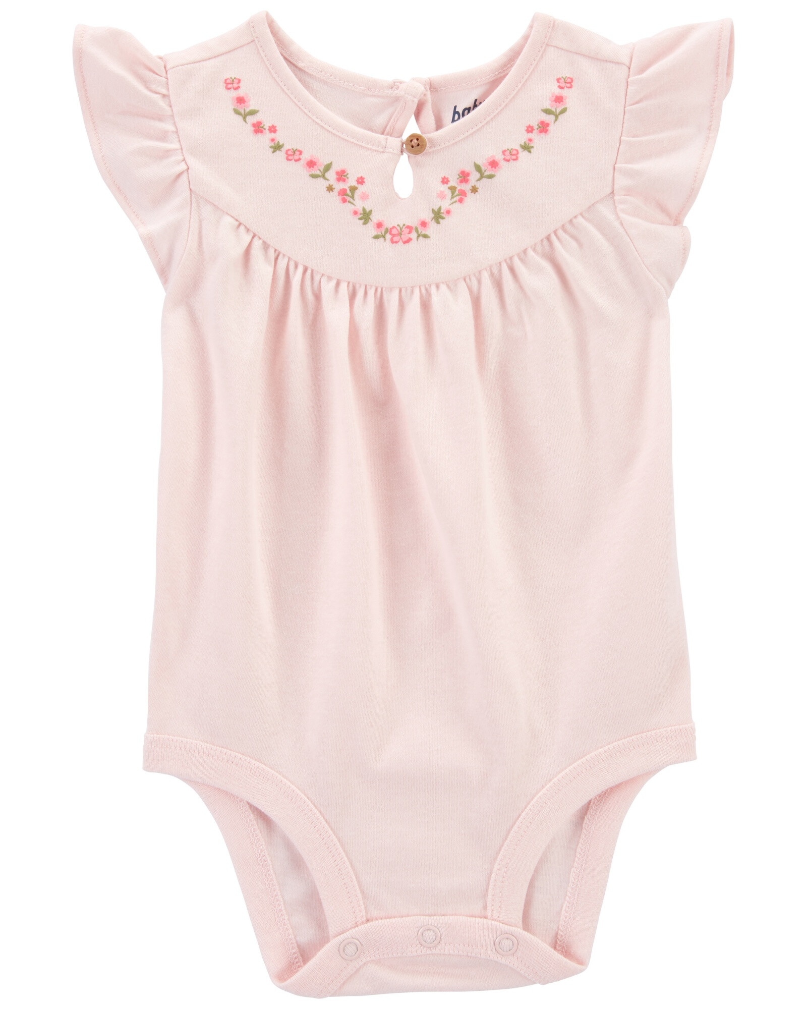Body de algodón, con volados y estampa floral Body de algodón, con volados y estampa floral