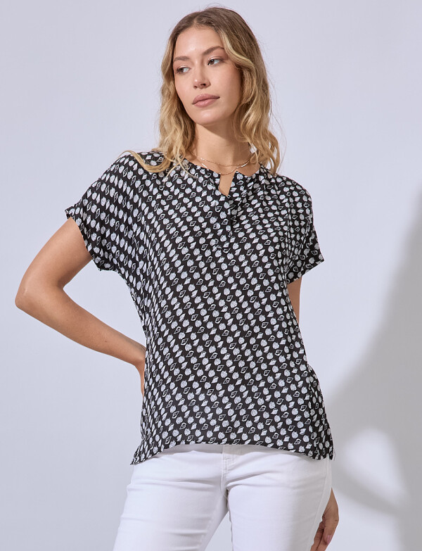 Blusa Print NEGRO/BLANCO