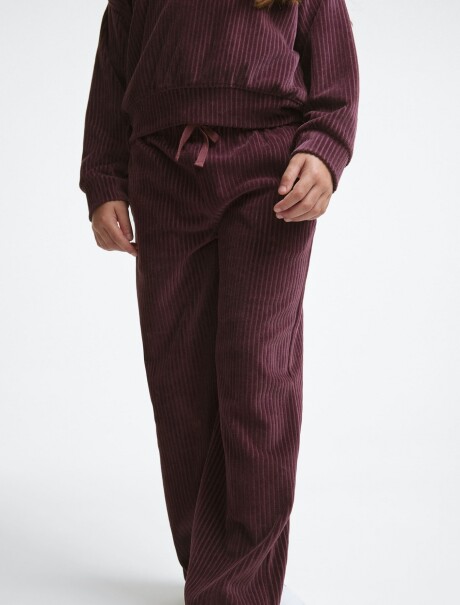 PANTALONES DE PANA DE PIERNA ANCHA BORDEAUX