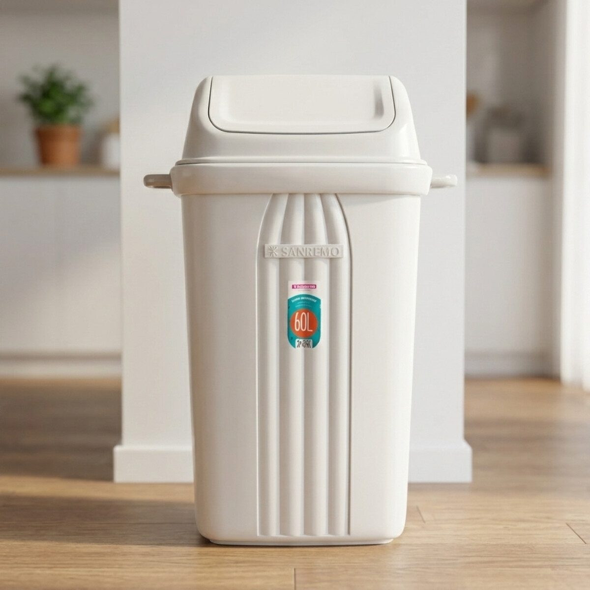 Tarro de residuos con tapa vaivén 60 lts - GRIS 