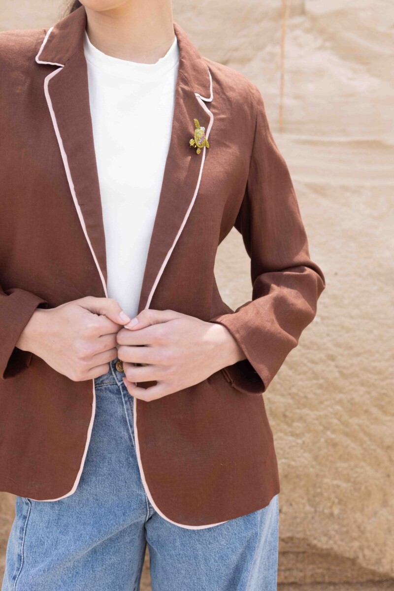 BLAZER CIPRA SHORT LINEN Chocolate