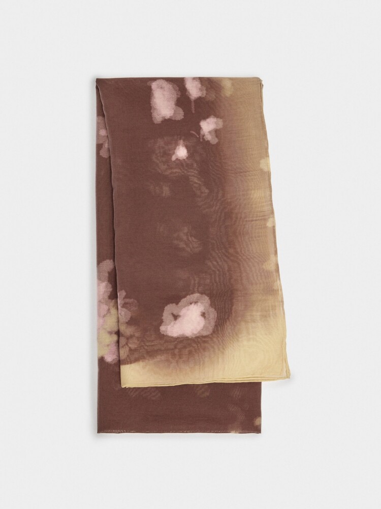 Pañuelo Estampado De Lyocell burdeos