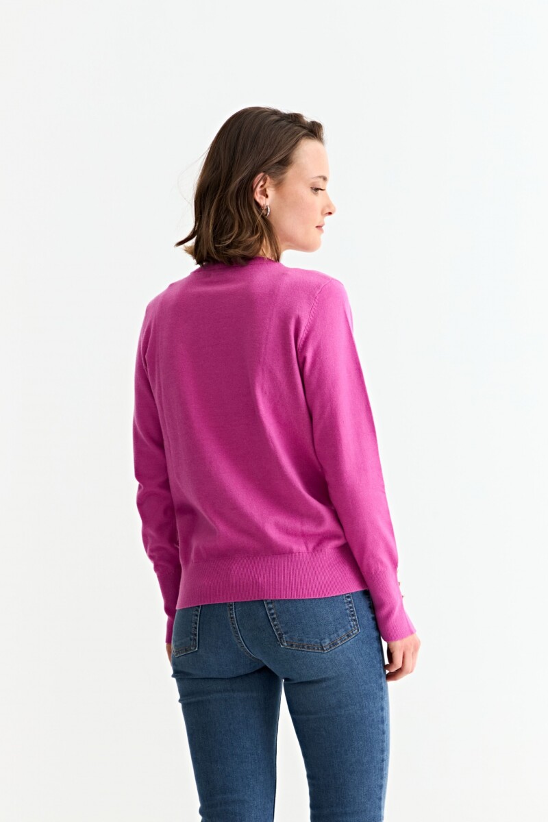 Sweater con detalle en manga ROSADO