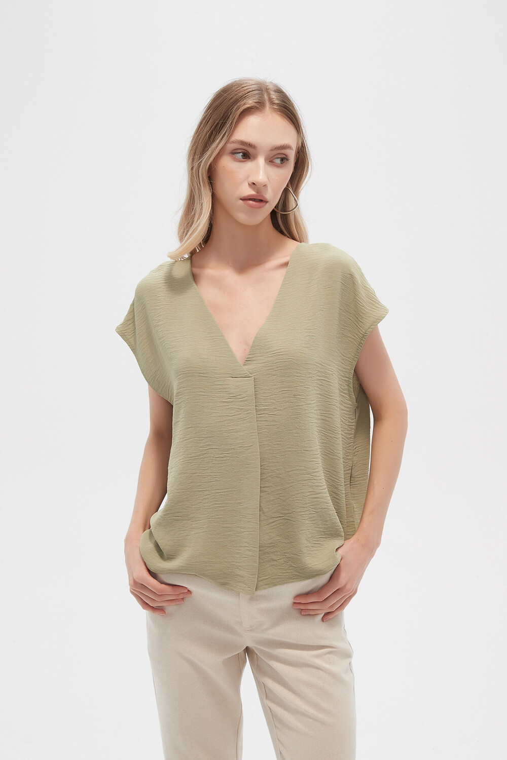 Blusa Anthe Verde Grisaceo