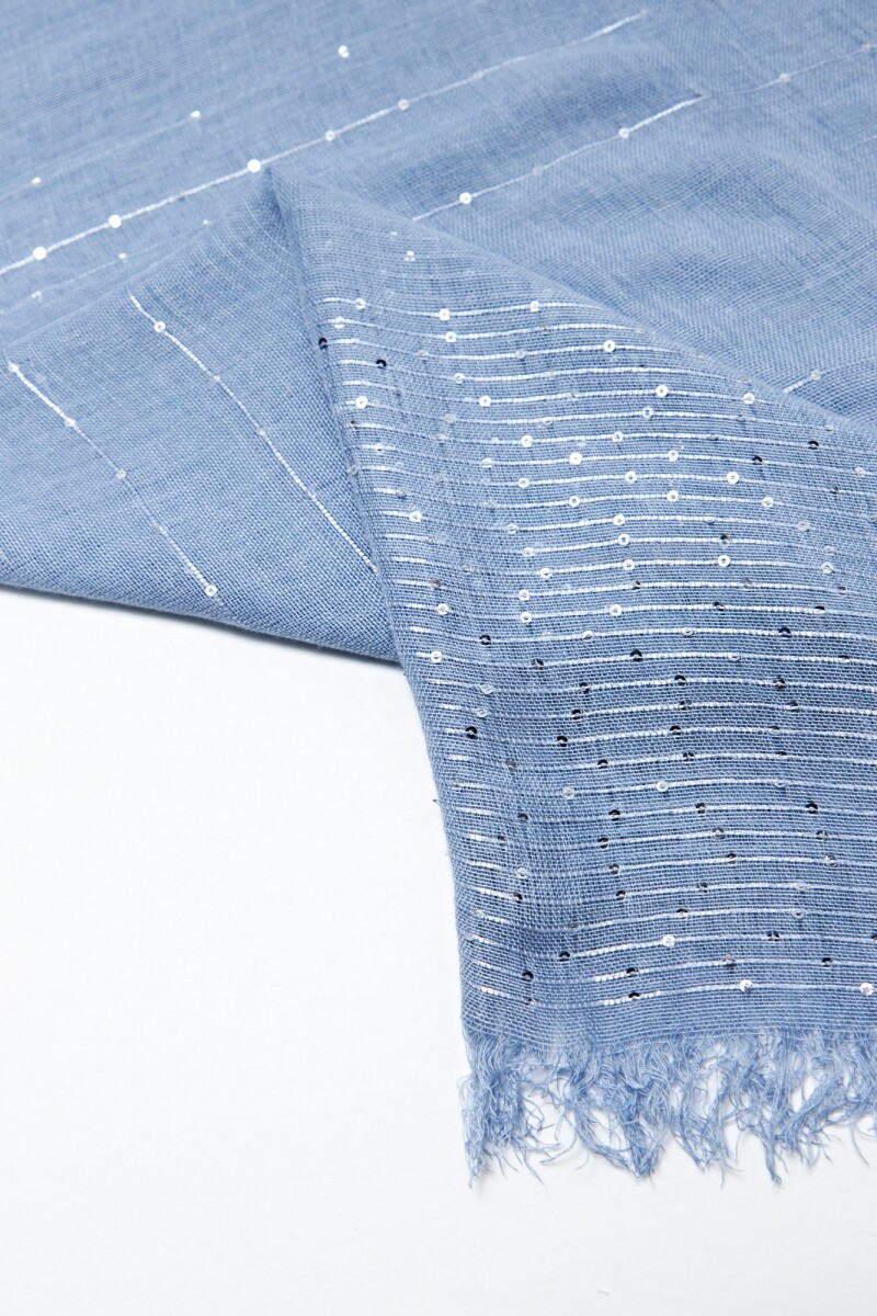 Pashmina con textura celeste