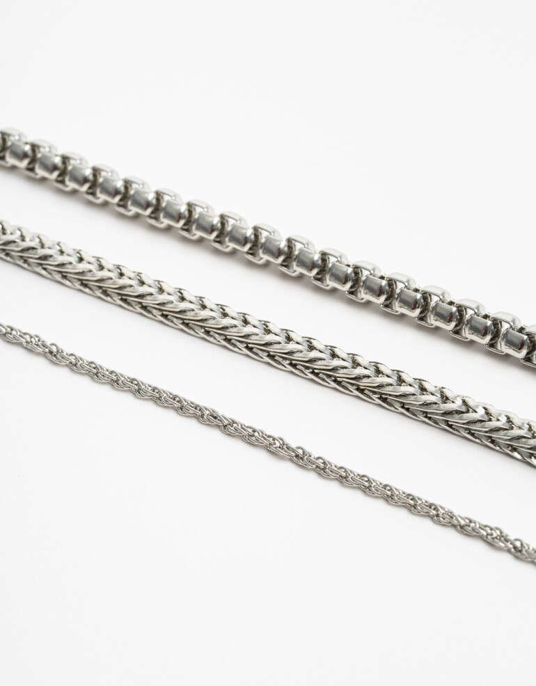 Pulseras Flexibles Sets Metal Set De Pulseras Flexibles - Plateado Rodio