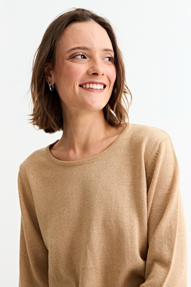 Sweater hilo metálico BEIGE